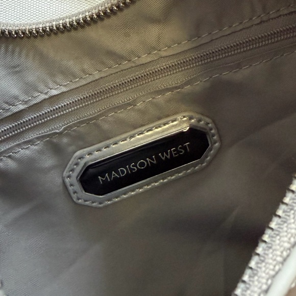 Madison West Metallic Silver Shoulder Bag - Picture 2 of 3